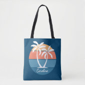 Custom Tropical Island Beach Ocean Sunset Art Tasche (Vorderseite)