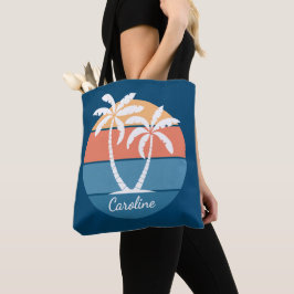 Custom Tropical Island Beach Ocean Sunset Art Tasche
