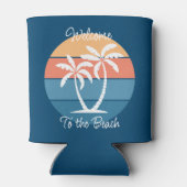Custom Tropical Island Beach Ocean Sunset Dosenkühler (Rückseite)