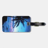 Custom Tropical Island Beach Ocean Sunset Foto Gepäckanhänger (Rückseite horizontal)