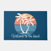 Custom Tropical Island Beach Ocean Sunset Fußmatte (Vorderseite)