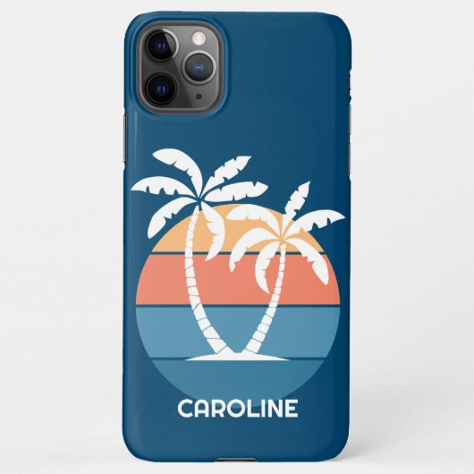 Custom Tropical Island Beach Ocean Sunset iPhone Hülle (Rückseite)