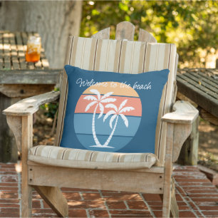 Custom Tropical Island Beach Ocean Sunset Kissen