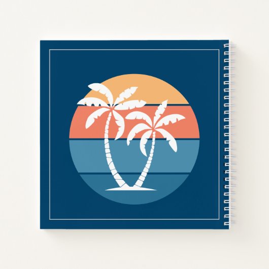 Custom Tropical Island Beach Ocean Sunset Notizblock (Rückseite)