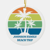 Custom Tropical Island Trip mit Foto auf der Rücks Keramik Ornament (Vorne)