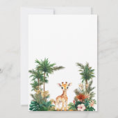 Custom Tropical Jungle Giraffe Tiger Baby Dusche Einladung (Rückseite)
