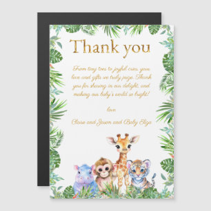 Custom Tropical Jungle Giraffe Tiger Vielen Dank Magnetkarte