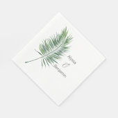 Custom Tropical Leaf Watercolor Wedkin Napkin Serviette (Ecke)