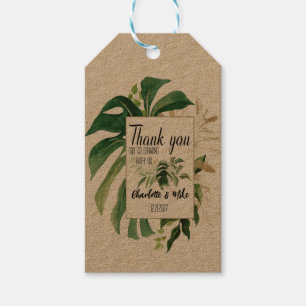 Custom Tropical Monstera Leaf Hochzeit Vielen Dank Geschenkanhänger