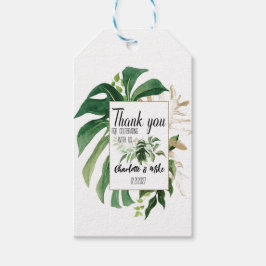 Custom Tropical Monstera Leaf Hochzeit Vielen Dank Geschenkanhänger