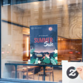 Custom Tropical Palm Summer Sale Business Ads Fensteraufkleber (Café-Fenster)