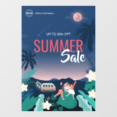 Custom Tropical Palm Summer Sale Business Ads Fensteraufkleber (Blatt)