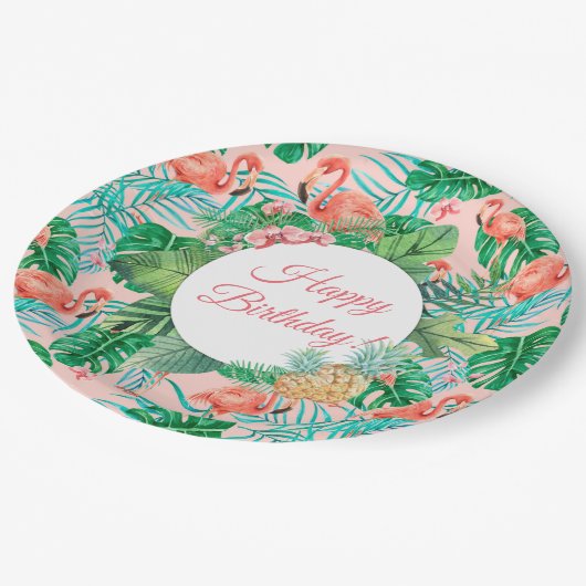 Custom Tropical Pappteller (Schrägansicht)