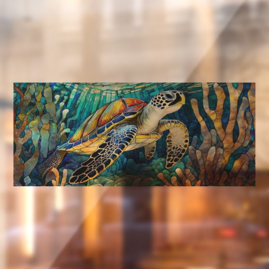 Custom Tropical Sea Schildkröte Gestaltete Glaskun Fensteraufkleber (Blatt 2)