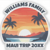 Custom Tropical Sunrise Beach Trip Souvenir Laptop Aufkleber (Vorderseite)