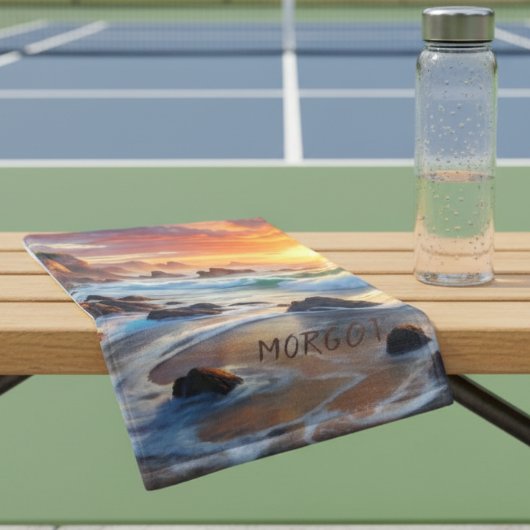 Custom Tropical Sunset Cliffs - Coastsports Handtuch