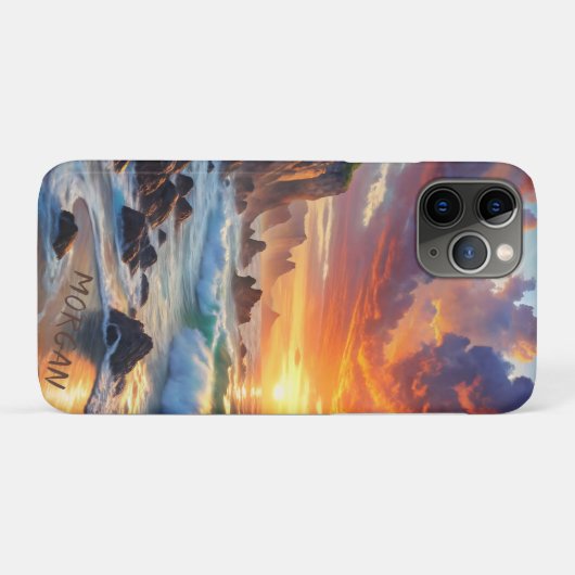 Custom Tropical Sunset Cliffs - Lebhafte Küste Case-Mate iPhone Hülle (Rückseite (Horizontal))