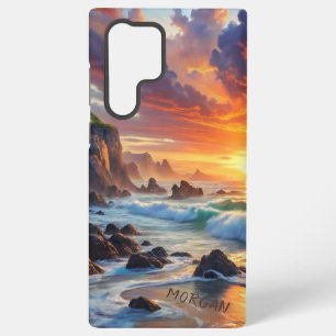 Custom Tropical Sunset Cliffs - Lebhafte Küste Samsung Galaxy Hülle