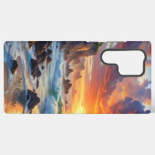 Custom Tropical Sunset Cliffs - Lebhafte Küste Samsung Galaxy Hülle (Rückseite (Horizontal))