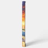 Custom Tropical Sunset Cliffs - Lebhafte Küste Samsung Galaxy Hülle (Linke Seite)