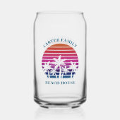 Custom Tropical Sunset Palm Tree Beach House Dosenglas (Rückseite)