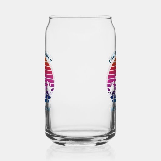 Custom Tropical Sunset Palm Tree Beach House Dosenglas (Links)