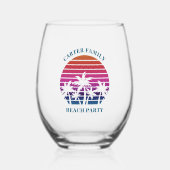 Custom Tropical Sunset Palm Tree Beach House Weinglas Ohne Stiel (Vorderseite)
