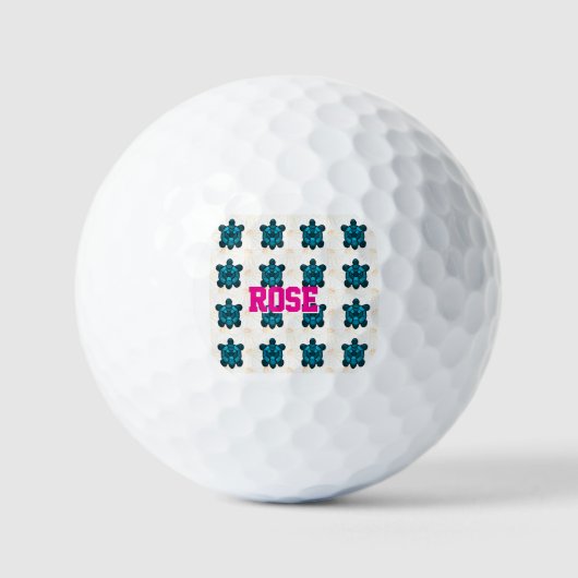 Custom Tropical Turtle Floral Pattern Seamless  Golfball (Vorderseite)