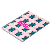 Custom Tropical Turtle Floral Pattern Seamless  Notizblock (Linke Seite)