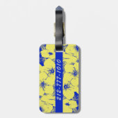 Custom Tropical Yellow Flowers Gepäckanhänger (Rückseite vertikal)