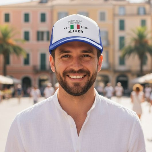 Custom Trucker Cap for Italy Fans, Personalized Truckerkappe