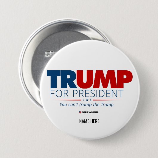 Custom Trump for President 2024 Election Button (Vorne & Hinten)
