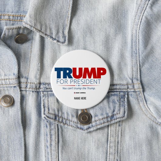 Custom Trump for President 2024 Election Button (Beispiel)