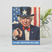 Custom Trump Funny Message for Happy 50 th Birthda Einladung (Stehend Vorderseite)