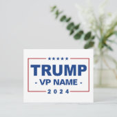 Custom Trump Vice President 2024 Feiertagspostkarte (Stehend Vorderseite)