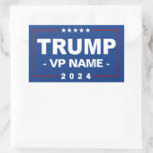 Custom Trump Vice President 2024 Rechteckiger Aufkleber (Tasche)