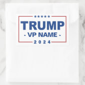 Custom Trump Vice President 2024 Rechteckiger Aufkleber (Tasche)