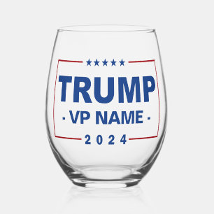 Custom Trump Vice President 2024 Weinglas Ohne Stiel