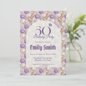 Custom Tulip Charm Adult Birthday Einladung (Stehend Vorderseite)