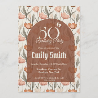 Custom Tulip Themed 20Th Birthday Einladung
