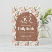 Custom Tulip Themed 20Th Birthday Einladung (Stehend Vorderseite)