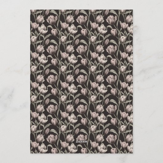 Custom Tulip Themed 5Th Birthday Einladung (Rückseite)