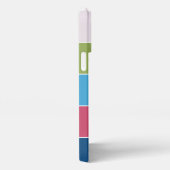 Custom Türkise Blue Lime Green Pink Stripes iPhone Hülle (Rechte Seite)