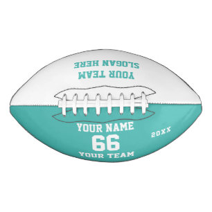 Custom Türkise Football with Name, Number, Team