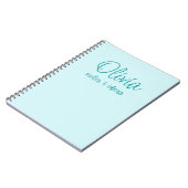 Custom Türkise | Imitats Aquamarine Hintergrundinf Notizblock (Linke Seite)