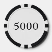 Custom Turnament Game Value 5000 White Pokerchips (Vorderseite)