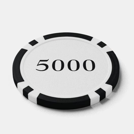 Custom Turnament Game Value 5000 White Pokerchips (Einzeln)