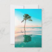 Custom Turquoise Beach Foto Hochzeitseinladung Einladung (Rückseite)