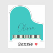 Custom Turquoise Blue Grand Piano Personalisiert Aufkleber (Blatt)