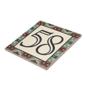 Custom Turquoise Blue Terracotta Red House Number Fliese (Seite)